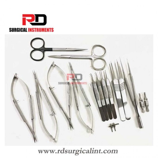 Basic Hand Surgery 17 PCS Set of Micro Surgery Instruments 