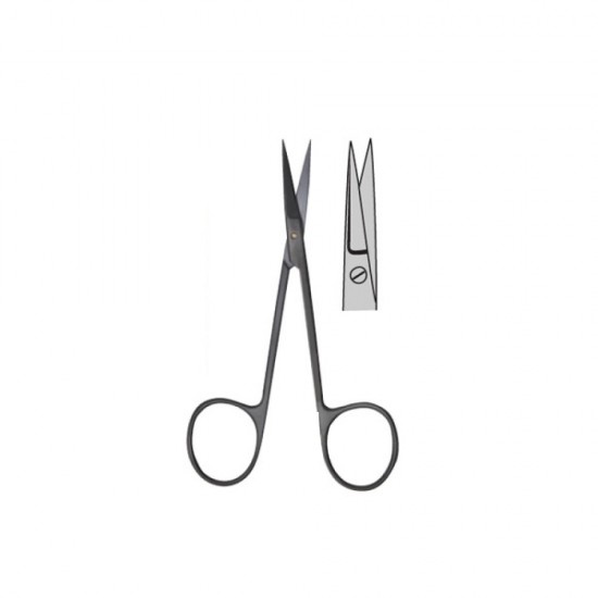 Iris Scissor Supercut Titanium Black Coated 11.5cm Straight