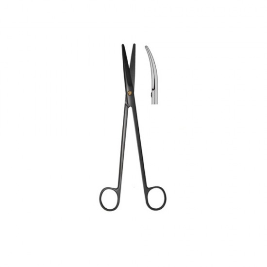 Mayo Scissors Titanium Black Coated SuperCut 17cm Curved