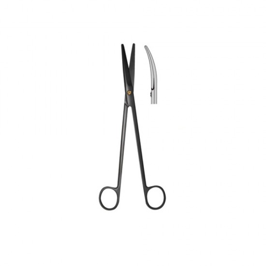 Mayo Scissors Titanium Black Coated SuperCut 14.5cm Curved