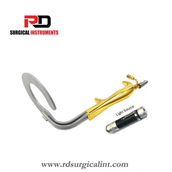 C Circular Breast Retractor With Fiber Optic