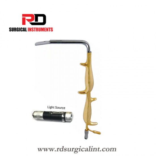 Ferreira Retractor with Double Handle Fiber optic