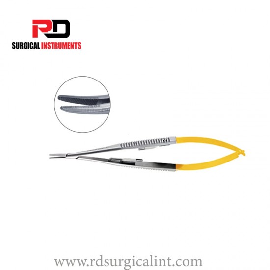 Microsurgery Needle holder - TC (Tungsten carbide) Curved