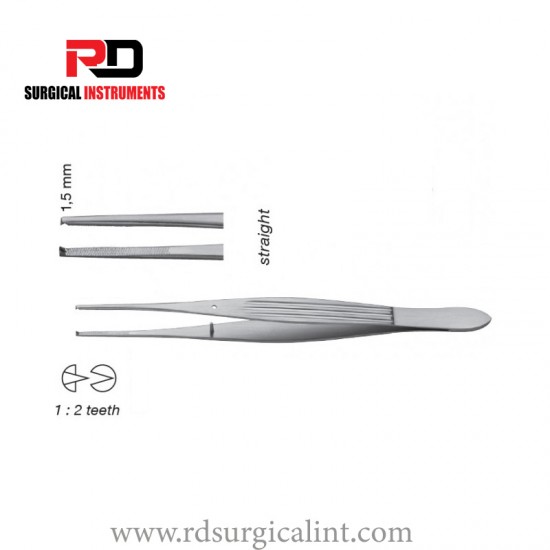 Mcindoe Delicate Tissue Forceps,1.5 mm, 1X2 Teeth